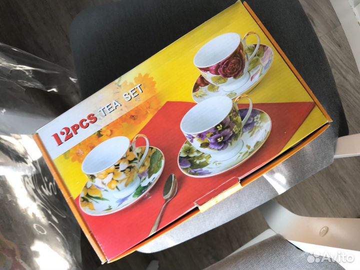 Сервиз чайный новый набор чайных кружек