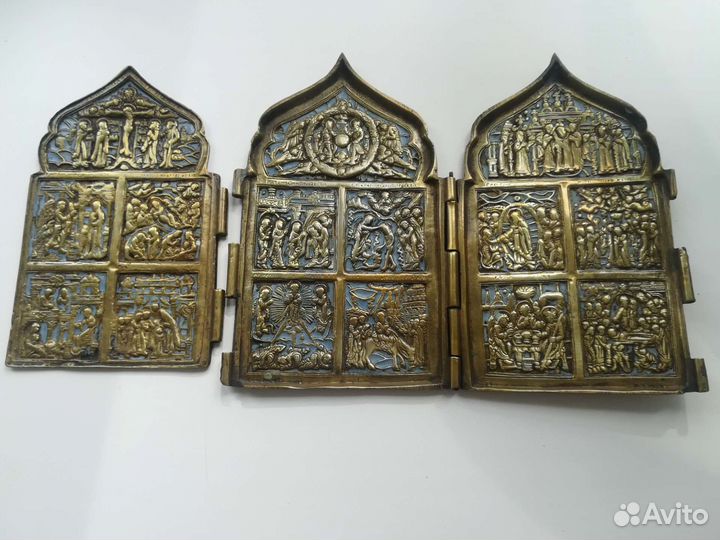Икона складень литой эмали