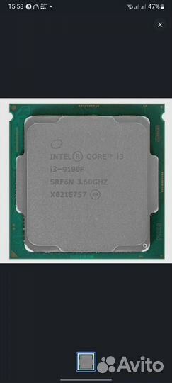Процессор intel core i3 9100f + мать asus b365