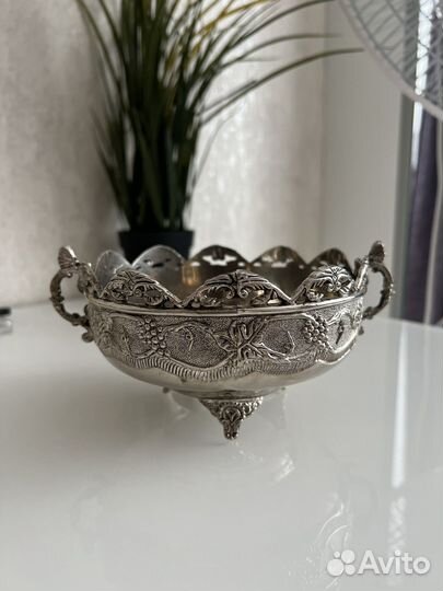 Ваза конфетница мельхиор