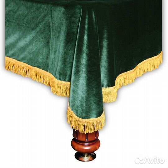 Покрывало Милано 10фт бархат зелёное/жёлтая