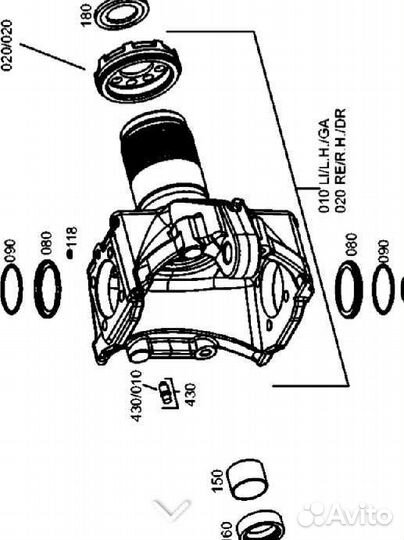 Правый Поворотный кулак EW140C EW160C doosan 140