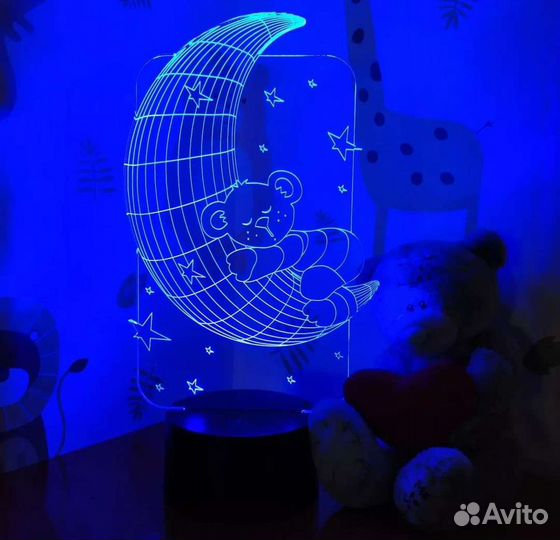 Светильник ночник лампа с 3 - D эффектом