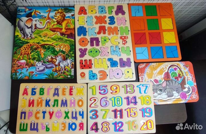 Развивающие пособия(вкладыши, пазл Ларсен)