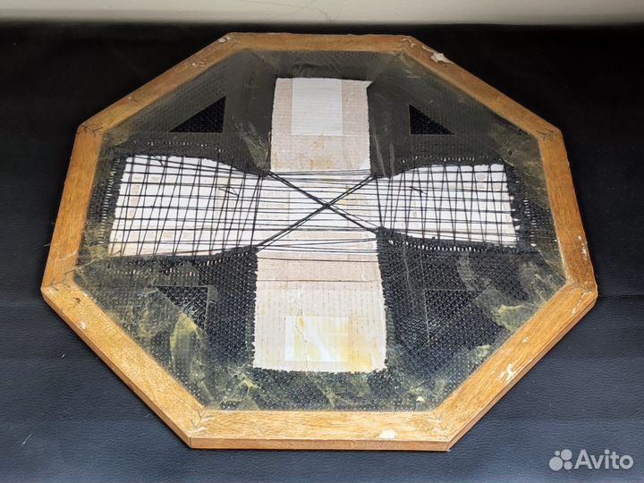 Панно вышивка крестиком Цветы в рамке 36,5 см