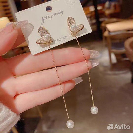 Серьги сердечки
