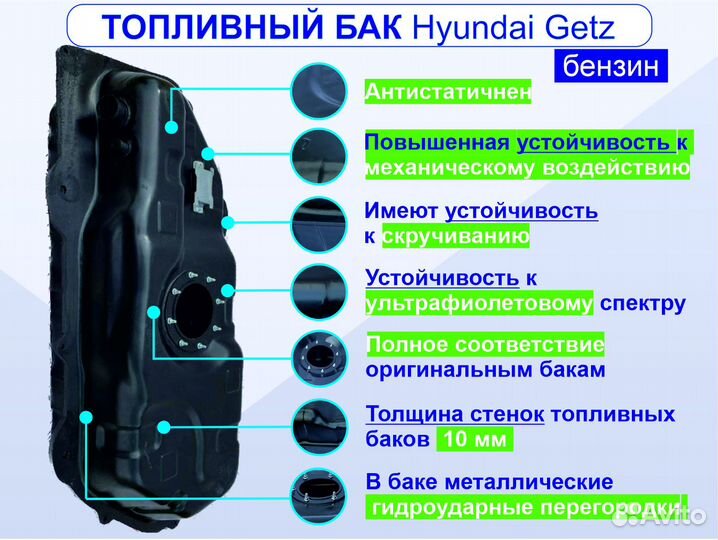Бак топливный Hyundai Getz г.в. 2002-2010