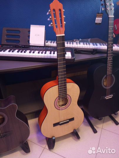 Гитара широкий гриф металл струны Homage