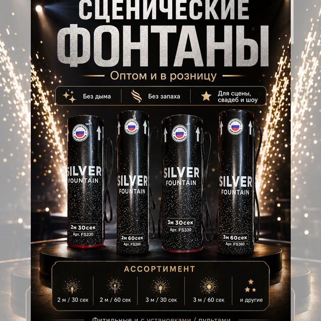 Сценические фонтаны без дыма и запаха опт/розница