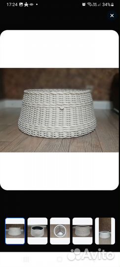 Корзина для ёлки плетёная новая