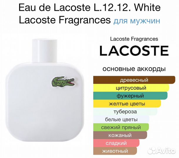 Lacoste L.12.12 Blanc Оригинал (на распив) 12 мл