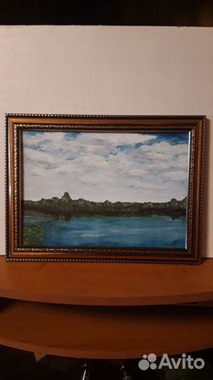 Картина маслом Лето Озеро