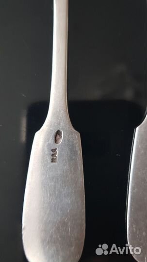 4 серебряных чайных ложки 84 пробы