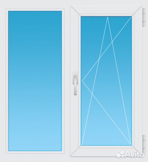 Окно 2х-створчатое 