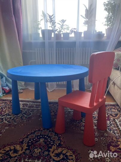 Детский стол и стул IKEA маммут