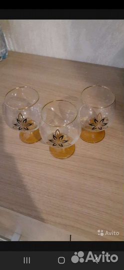 Бокалы хрусталь с позолотой