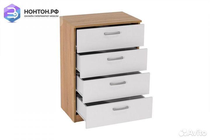 Комод Лотос 2.070 дуб сонома / белый глянец