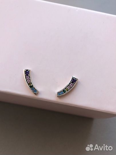 Серьги пандора 297077nrpmx радуга