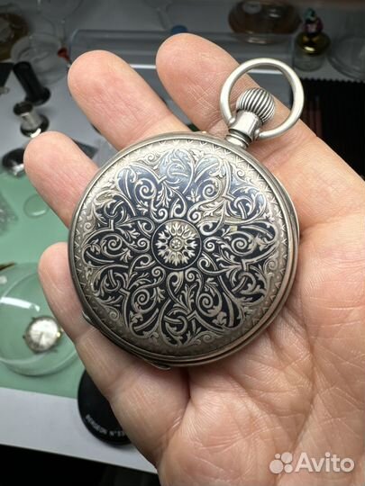 Карманные часы Мозер, серебро