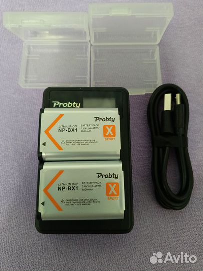 2 акб NP-BX1 + зарядное для Sony