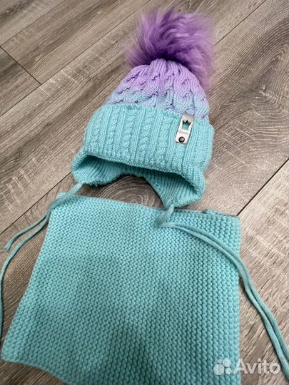 Шапка со снудом детская