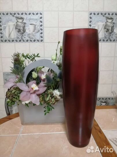 Ваза для цветов матовое стекло 40 см