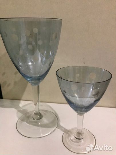 Фужеры и рюмки из голубого стекла, СССР