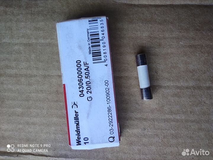 Предохранитель 0,5А 5x20мм 0430600000 weidmuller