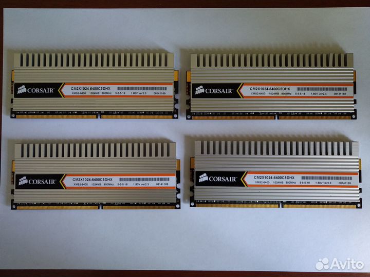 Оперативная память ddr2 4*1gb для пк corsair