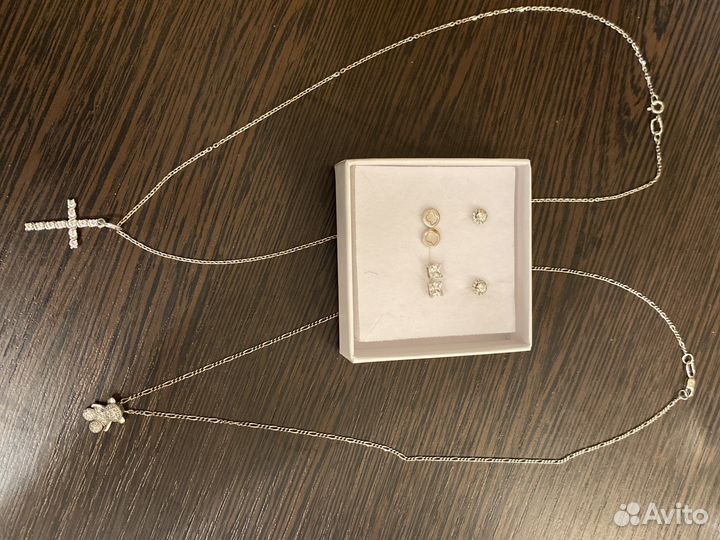 Серьги и подвеска серебряные