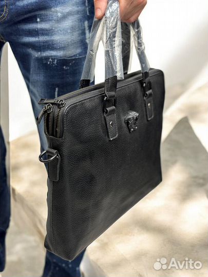 Сумка портфель кожа Versace