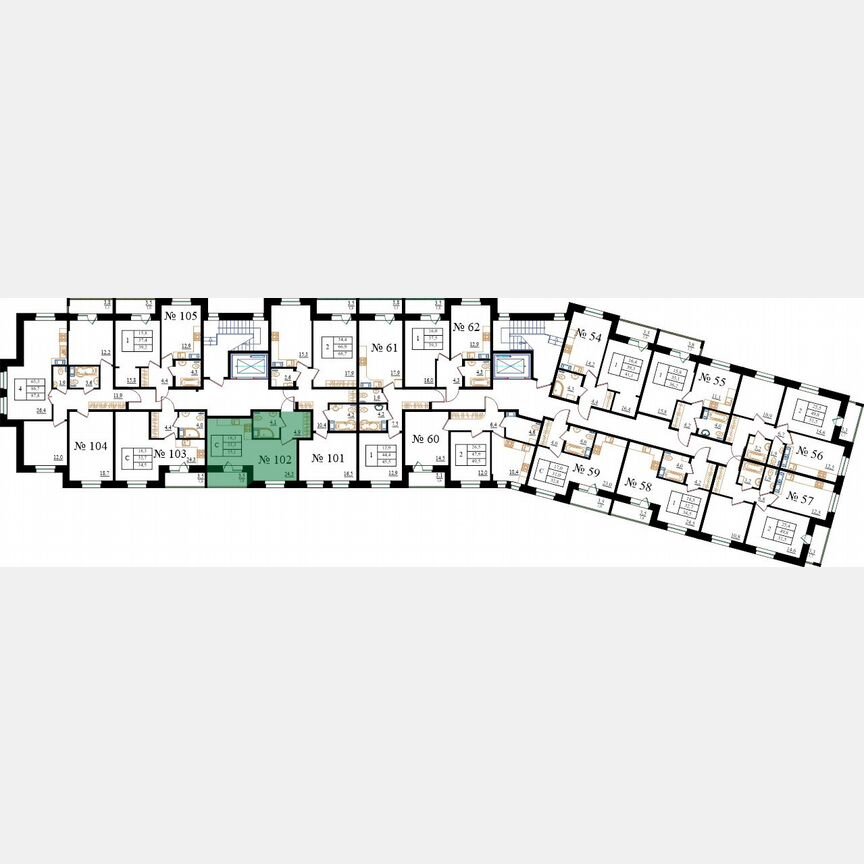Квартира-студия, 35,1 м², 7/8 эт.