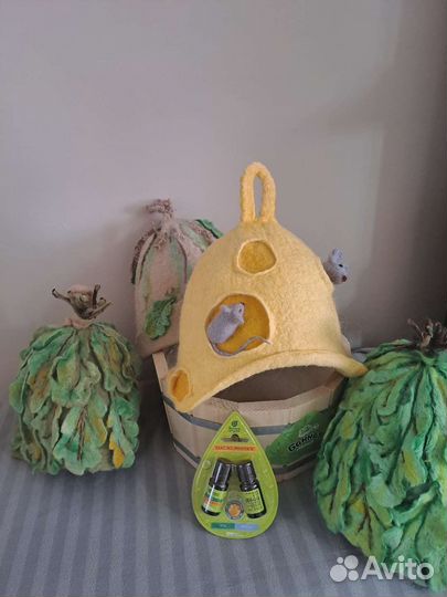 Шапка-веник для бани