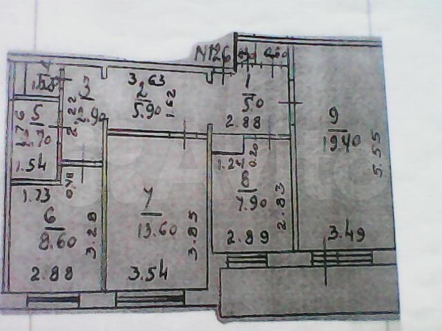3-к. квартира, 68 м², 5/9 эт.