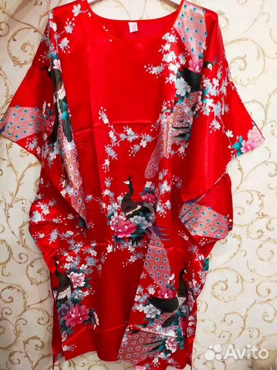 Халат туника кимоно Искусственный шелк