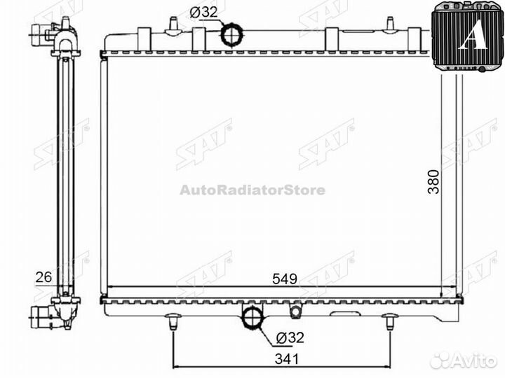 Радиатор Citroen Berlingo 08-22 / C4 04- / C4 Picasso 07-14 / C5 01-17 / Peugeot 308 07-19 / Citroen