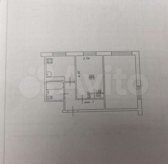 Комната 10 м² в 2-к., 1/5 эт.