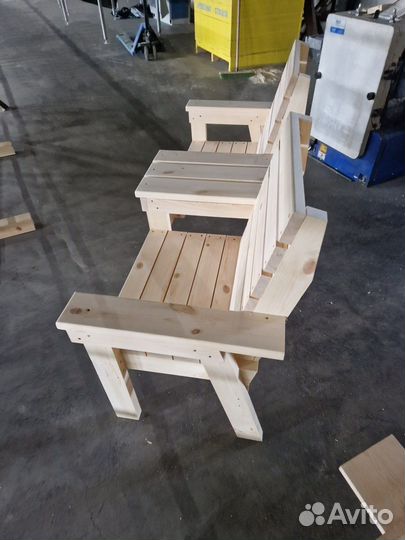 Скамейка со столиком садовая деревянная