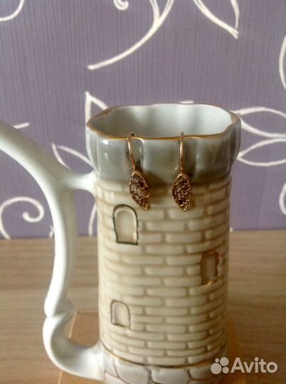 Золотые винтажные серьги 