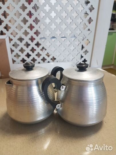 Чайник заварной и сахарница СССР металлические