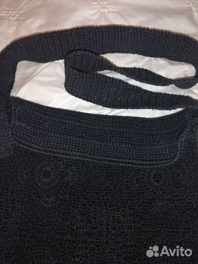 Сумка черная вязанная крючком