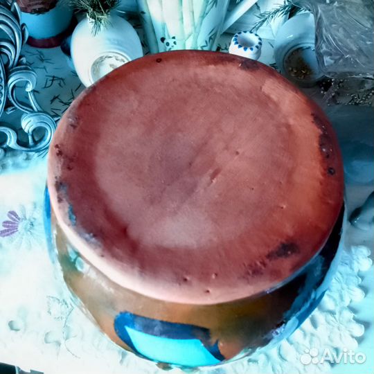 Ваза цветная Гжель майолика керамика Винтаж