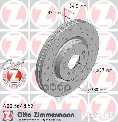 400.3648.52 диск тормозной переднийsport MB W1