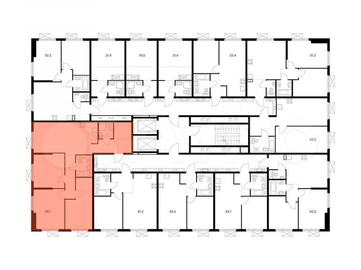 3-к. квартира, 86,1 м², 3/17 эт.