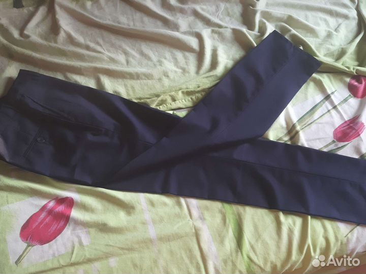 Новые синие брюки и рубашки бу р. 140-150