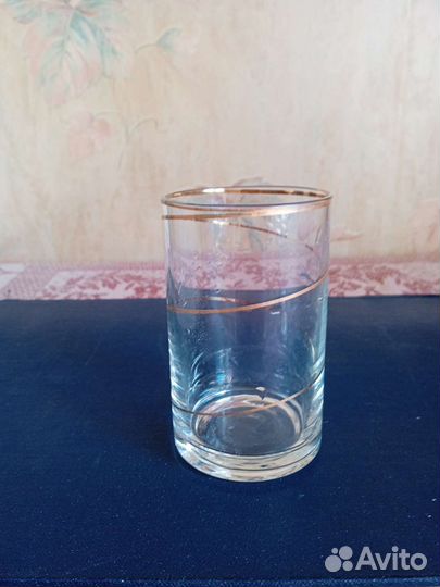 Набор стаканов стекло с позолотой