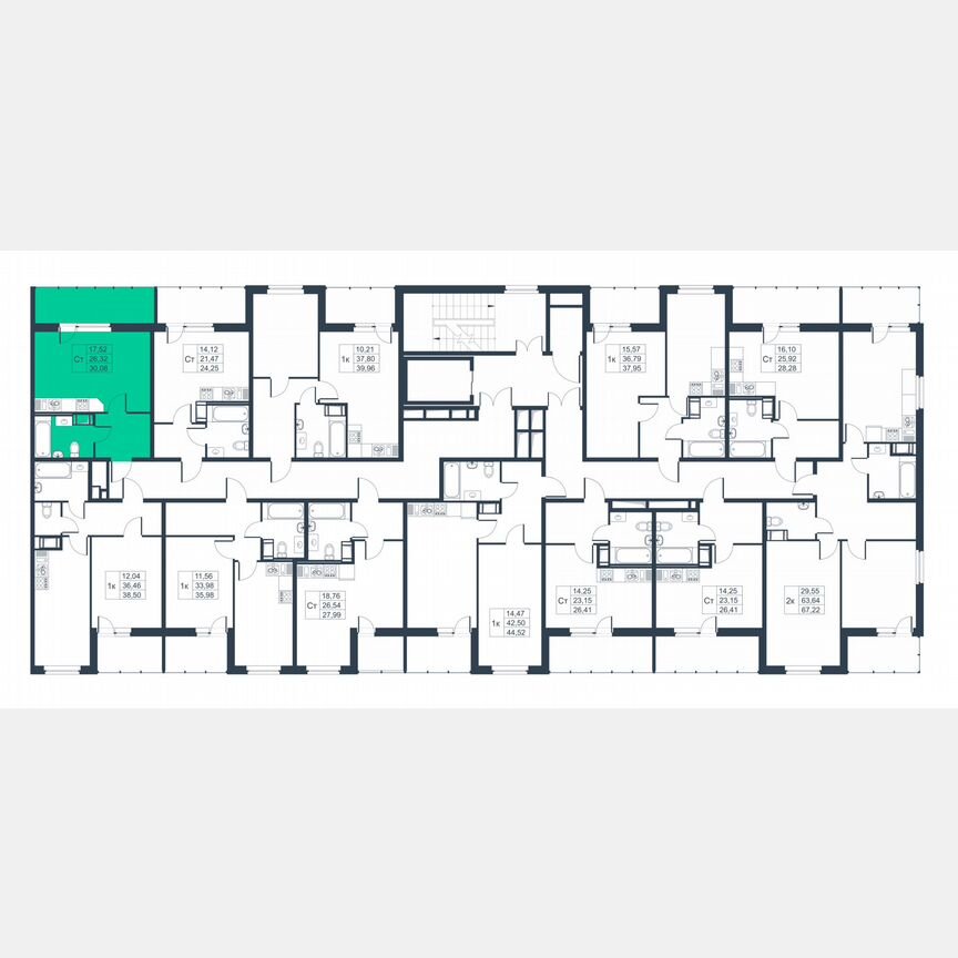 Квартира-студия, 26,1 м², 5/9 эт.