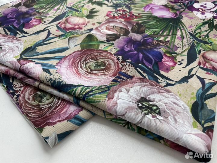 Ткань джерси Милано (новая) с цветам