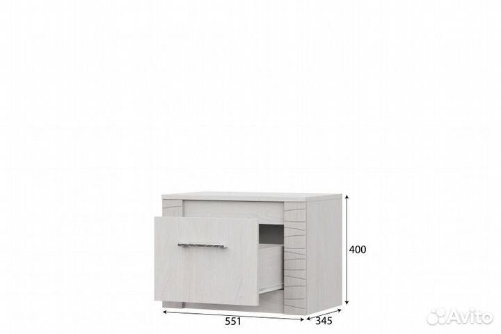 Тумба прикроватная Серия №4 Ясень Анкор светлый