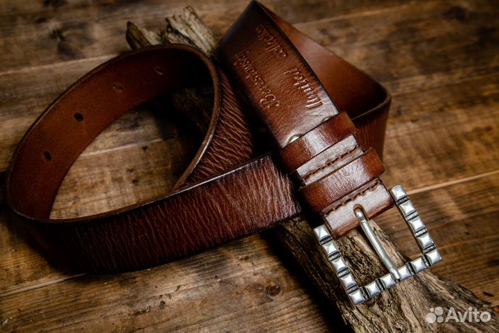Ремень мужской из бычьей кожи ручная работа